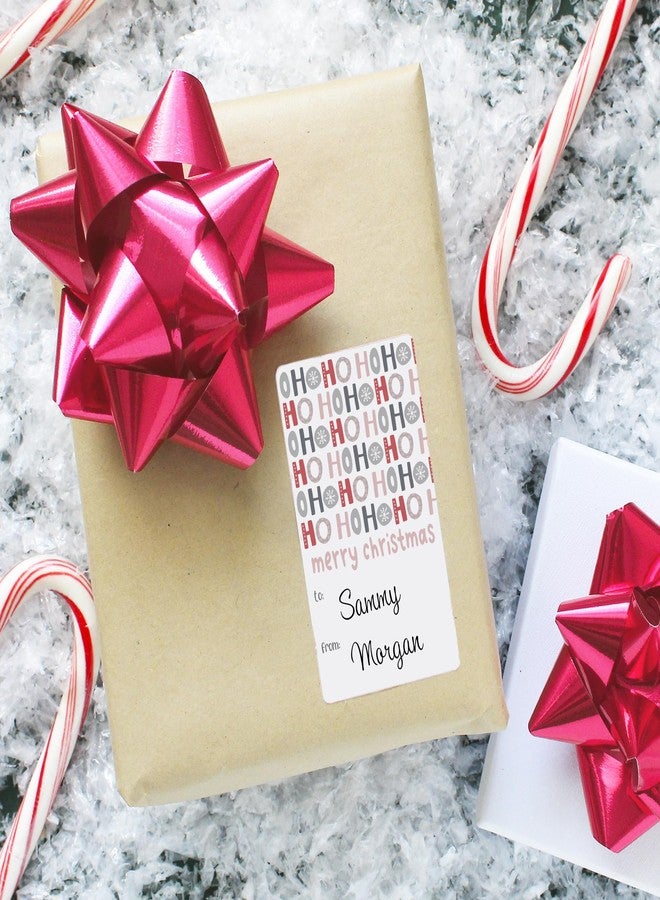 DISTINCTIVS Pink Christmas Gift Tags, Peel and Stick Christmas Gift Tags - 42 Count, Pink Santa Stickers - Image 4
